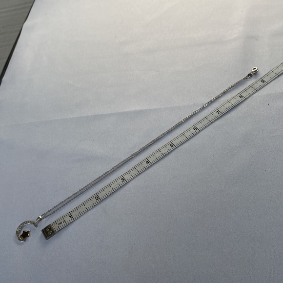 Crescent moon Goldtone star 925 pendant necklace - Picture 4 of 6